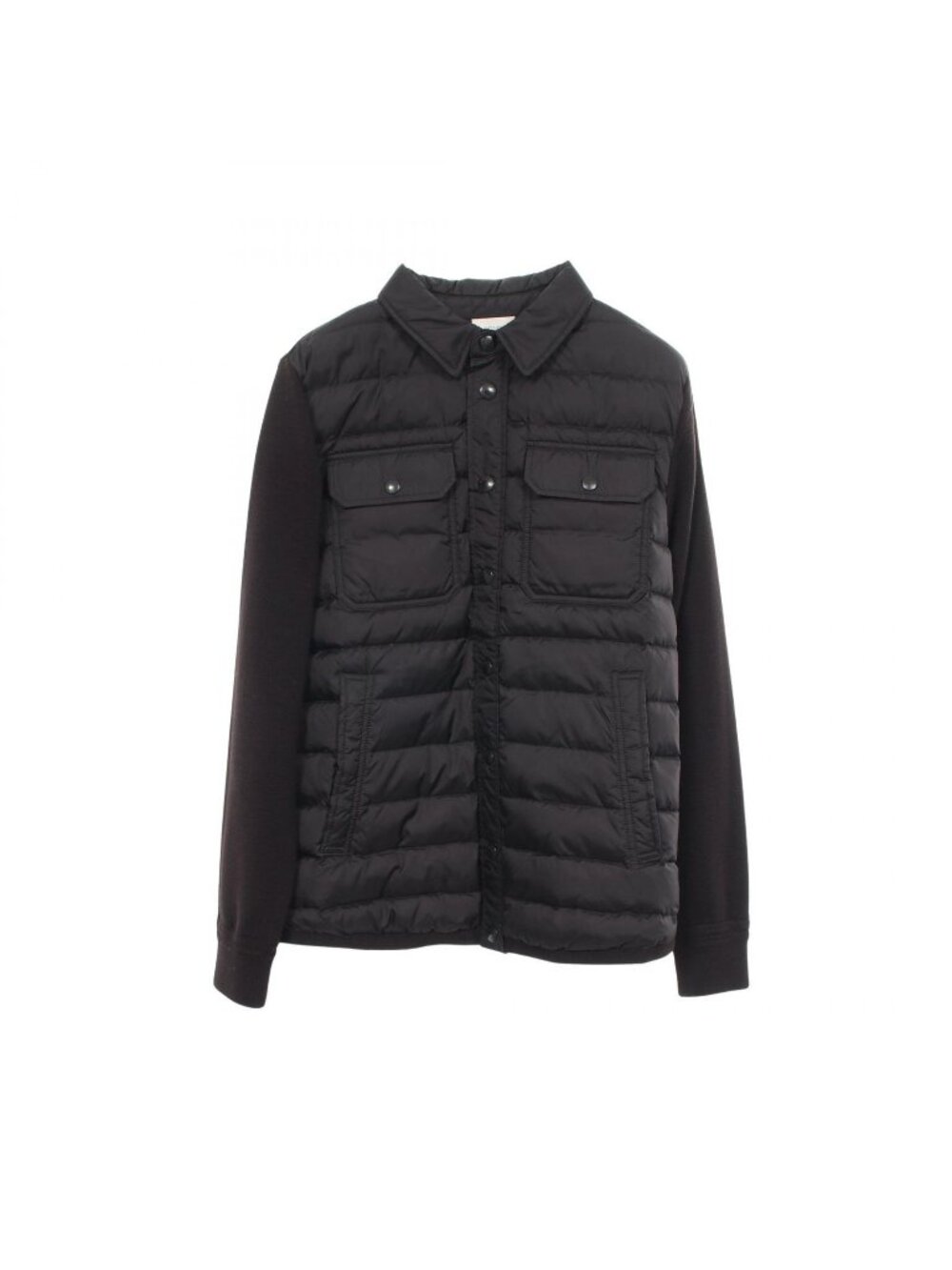 Moncler Down Jacket Black Nylon Wool